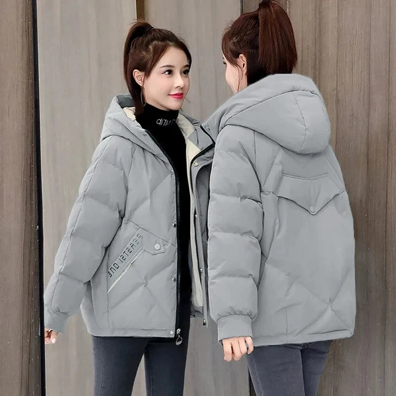 Women's Jackets 2022 New Parkas Winter Hooded Loose Cotton Padded