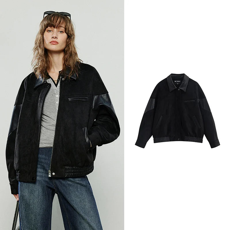 Women's Retro Suede Leather Jacket - Autumn Collection