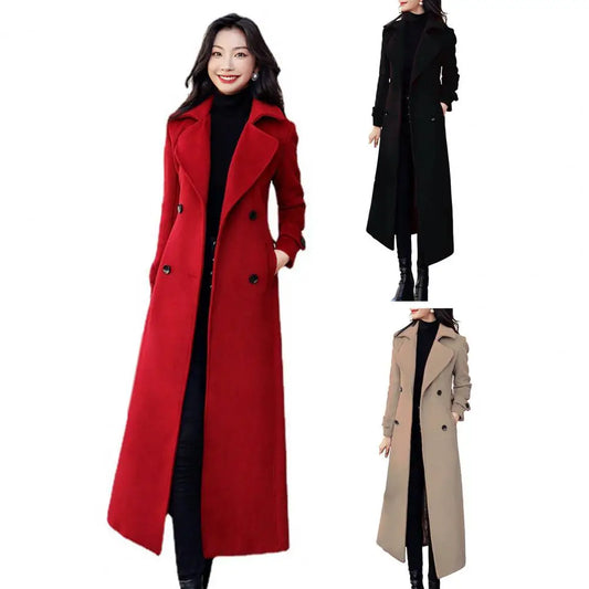 Women's Long Wool Coat - Korean Fashion Winter Coat