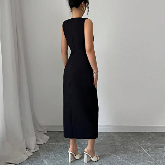 Women's Bow Vest Dress - European American Style Slim Dress