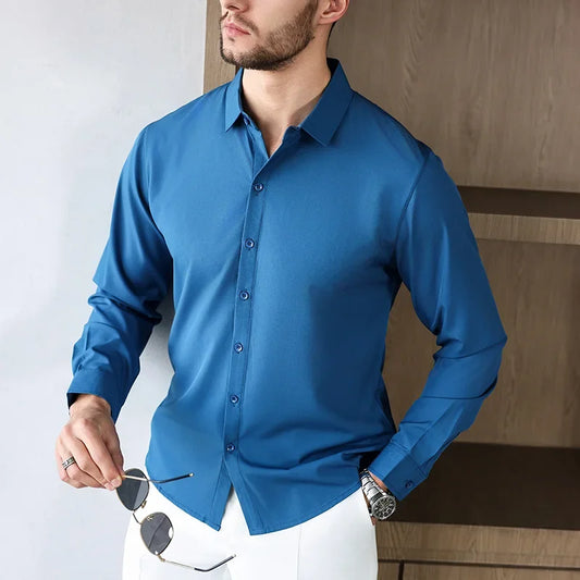 Men's Wrinkle-Free Business Casual Shirt