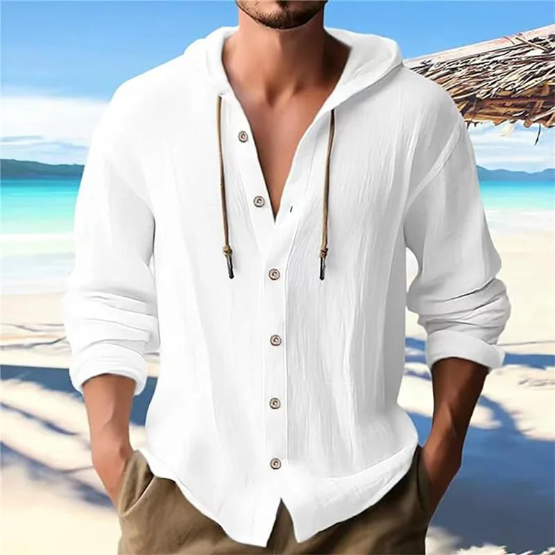 Men's Hooded Long Sleeve Beach Shirt