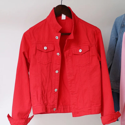 Women's Casual Short Denim Jacket Korean
