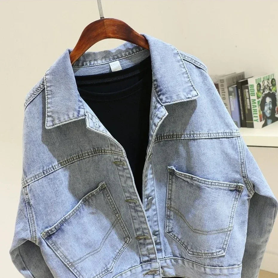 Short Denim Jacket for Women Crop 2025 New Arrivals Cowboy Coat Woman Small Spring Autumn Collection Korean Reviews Many Clothes