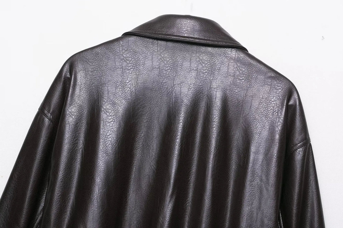 Women Jacket 2025 Fashion Faux Leather Loose Short Streetwear