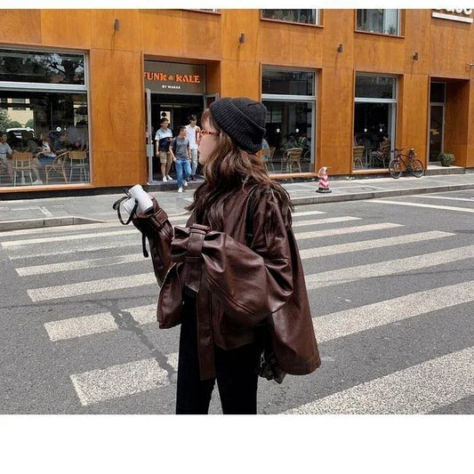 Women's Faux Leather Biker Jacket 2025 - PU Coat