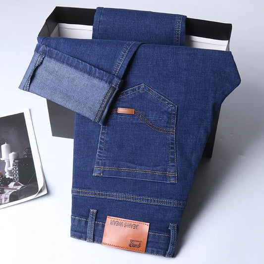 Men's Business Casual Slim Fit Jeans - Stretch Denim