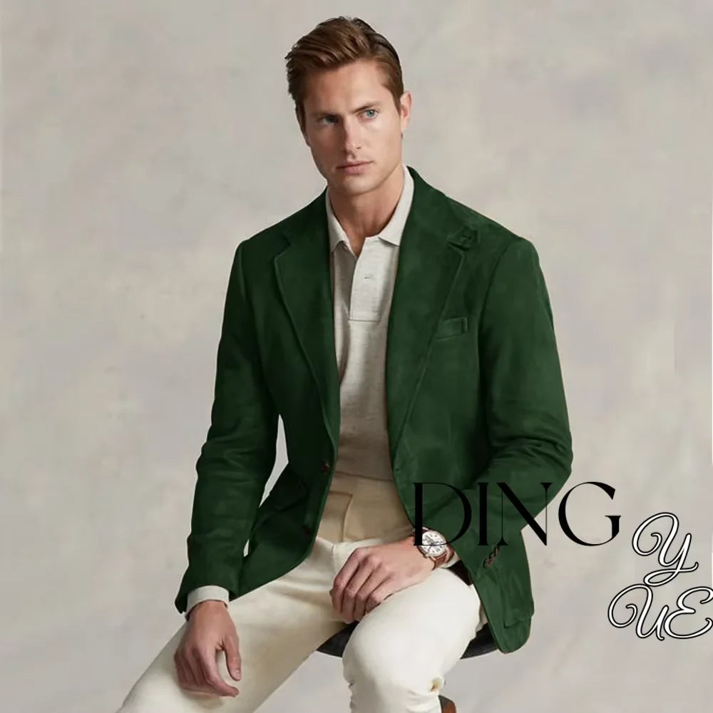 Men's Suede Single Breasted Luxury Blazer