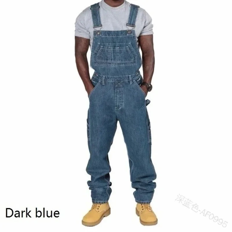 Men's Jeans 2025 Overalls - Casual Loose Long Pockets