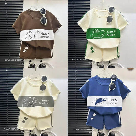 Kids Cotton Short Sleeve Top & Shorts Set