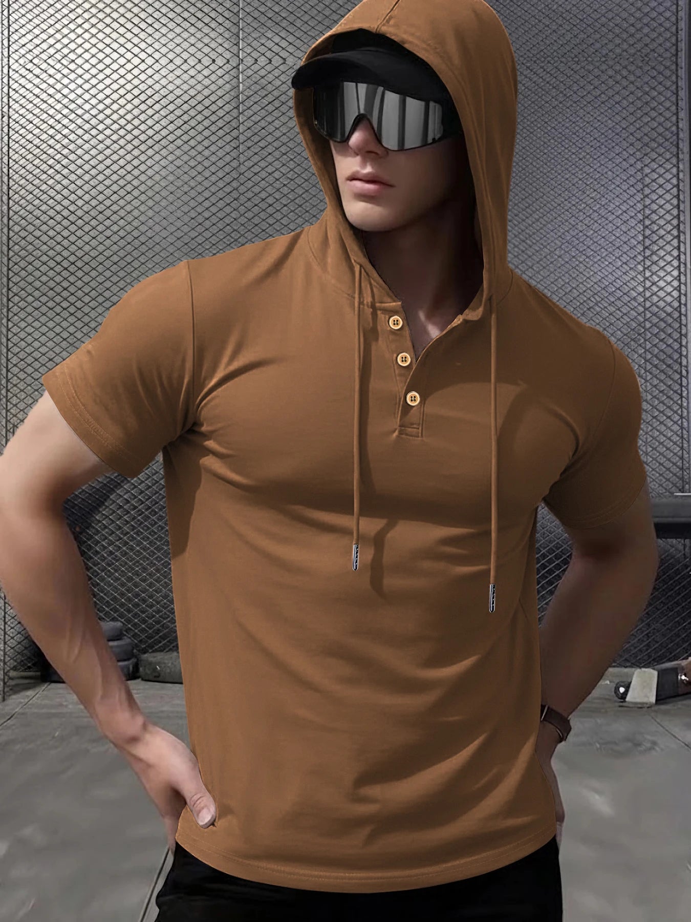 Men's Hooded Sports Training T-Shirt