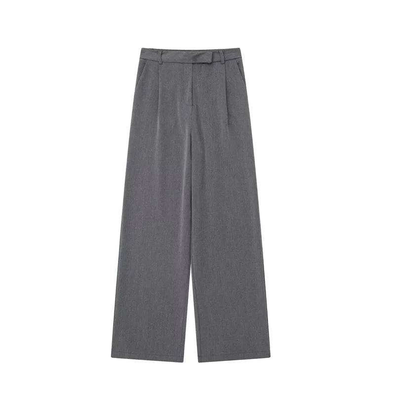 MUJER 2025 Women's Pants Beige Grey Black Wide Leg