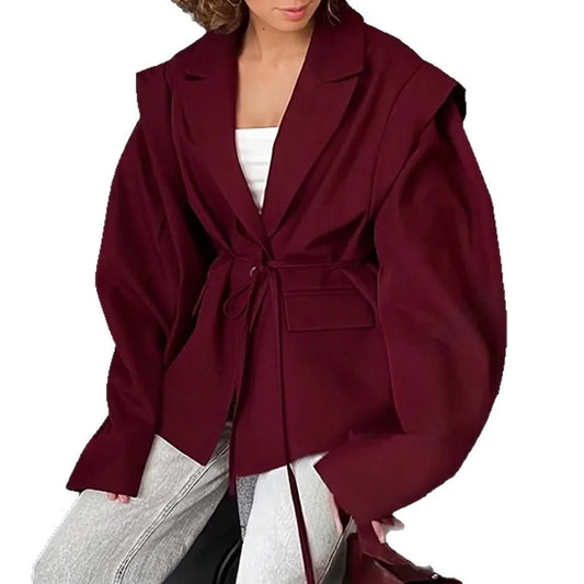 Women's High-End Blazer Elegant Commuter Waist-Tie