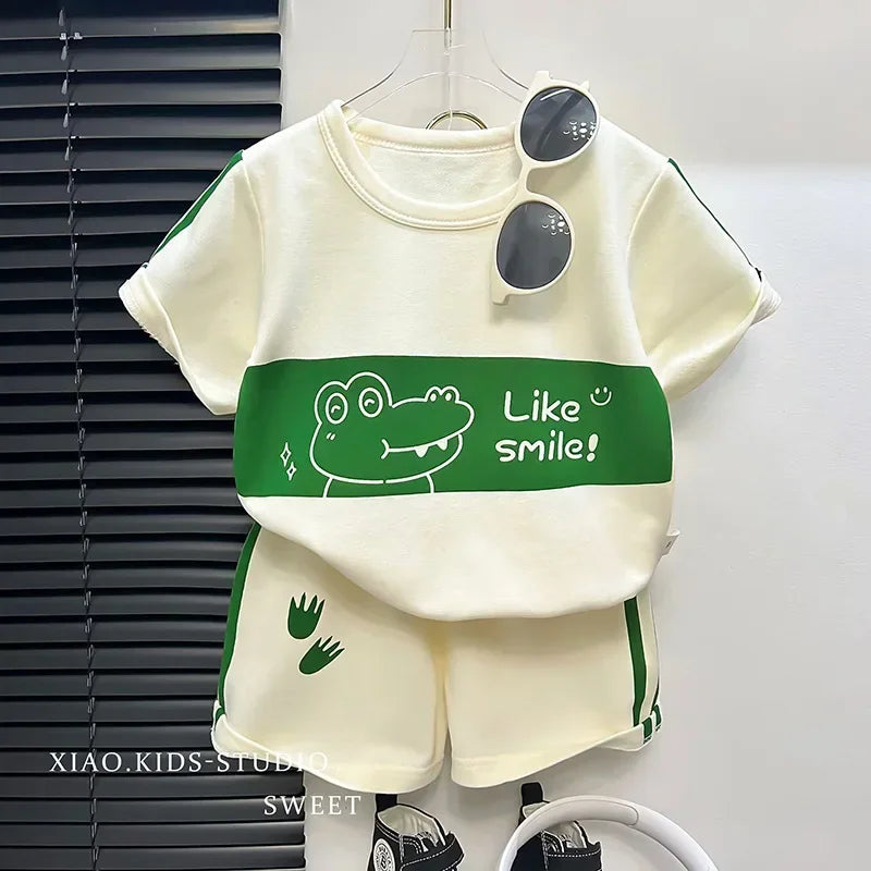 Kids Cotton Short Sleeve Top & Shorts Set