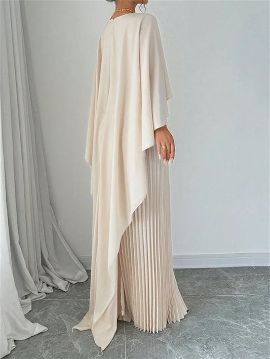 Women's Loose Batwing Sleeve Dress - Casual Mid-Length Summer Dress