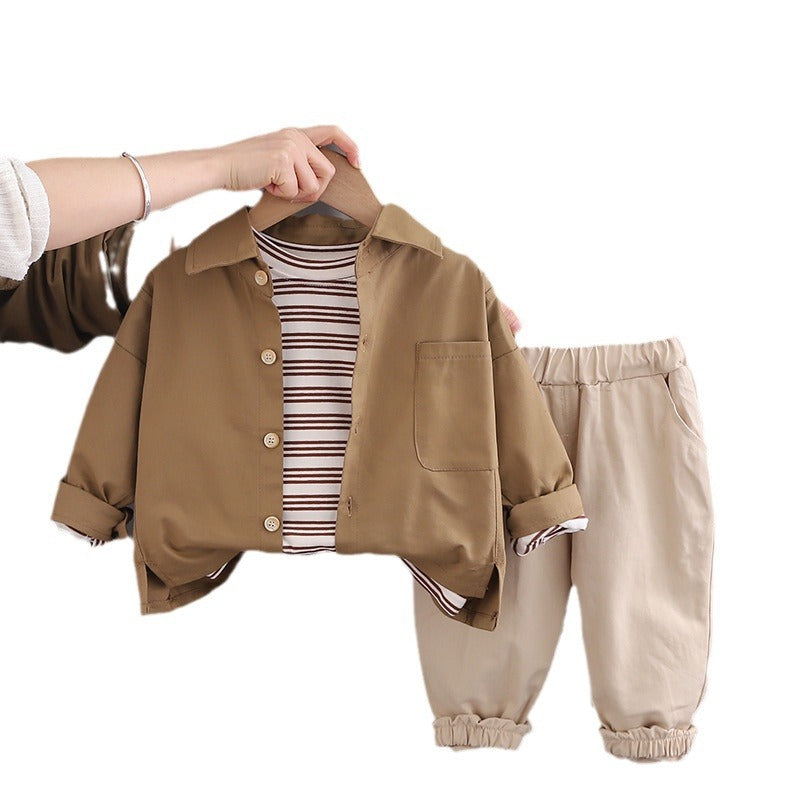 Boys Spring Long Sleeve Three-Piece Suit - Baby & Child Clothing Set