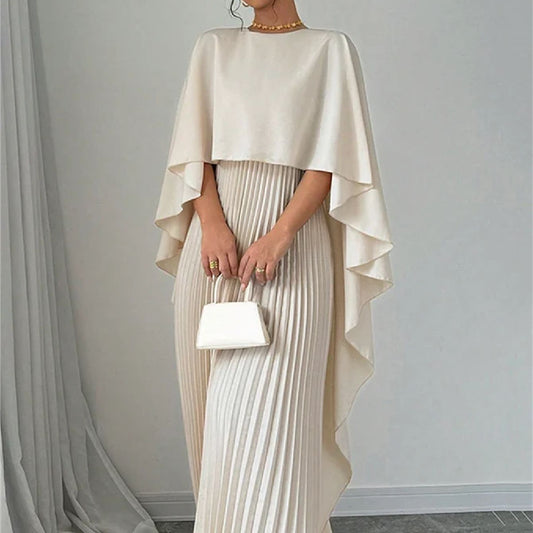 Women's Loose Batwing Sleeve Dress - Casual Mid-Length Summer Dress