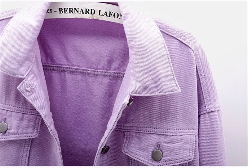 Women's Colorful Denim Jacket Spring