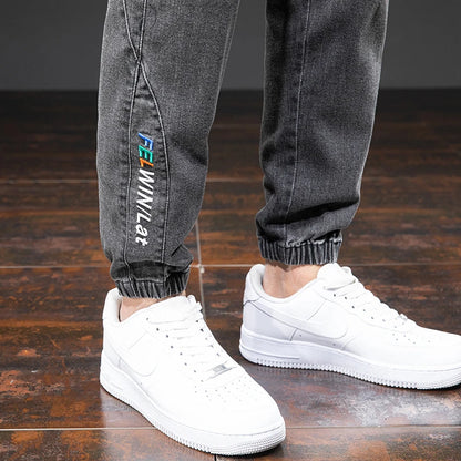 Spring Summer Black Blue Cargo Jeans Men - Streetwear Denim Jogger