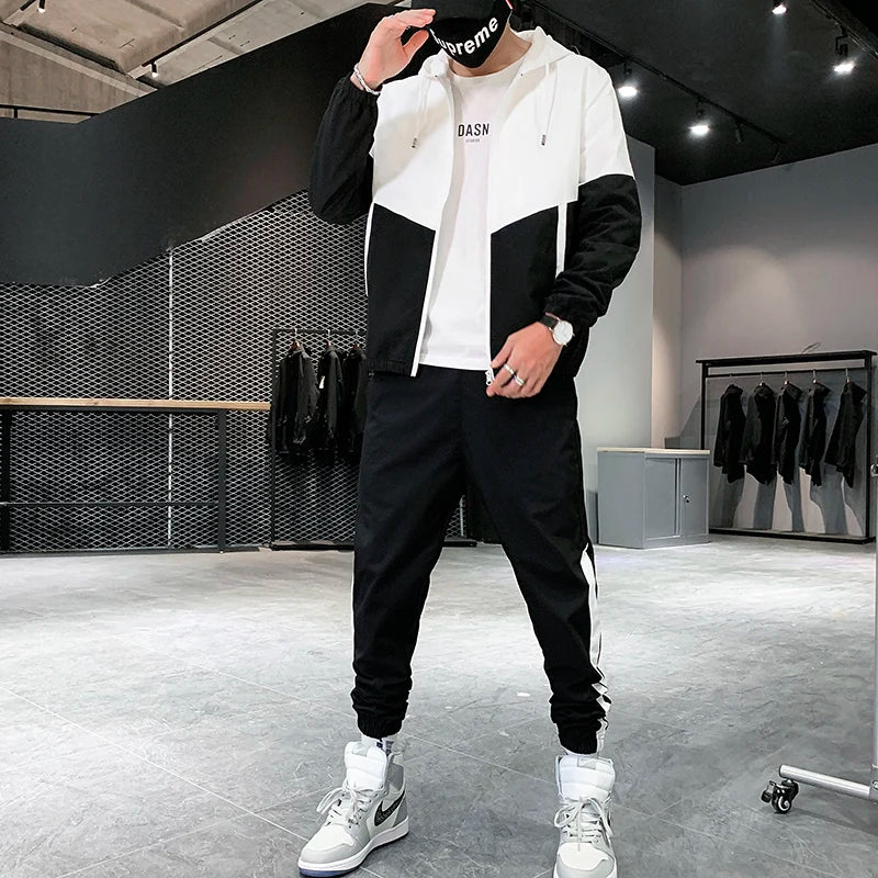 Men's Hip Hop Hooded Jogger Tracksuit 2026