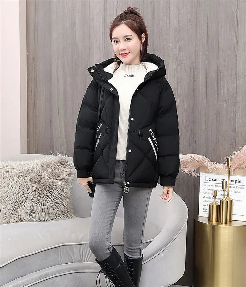 Women's Jackets 2022 New Parkas Winter Hooded Loose Cotton Padded