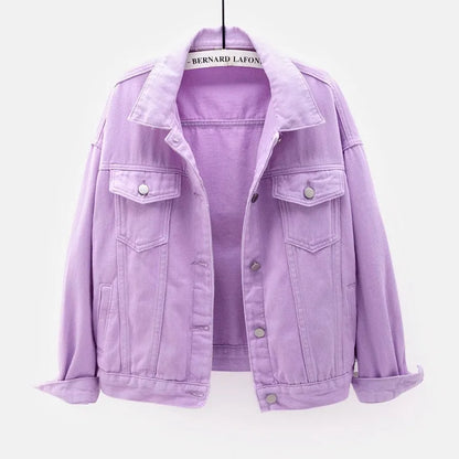 Women's Colorful Denim Jacket Spring