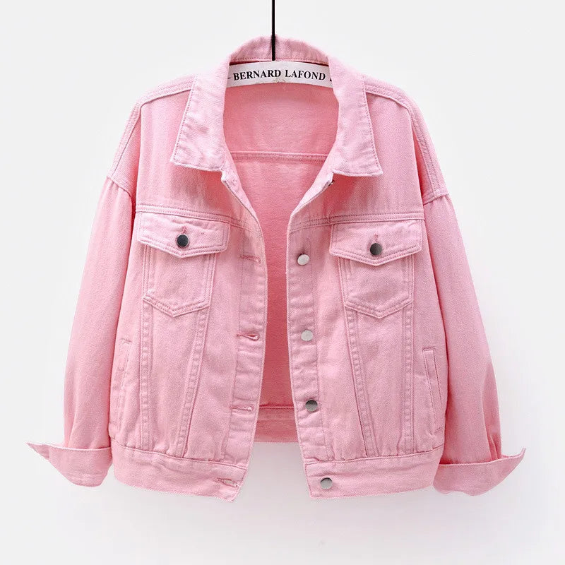 Women's Colorful Denim Jacket Spring