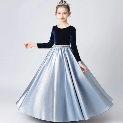Girls' Long Sleeve Bridesmaid Wedding Pageant Gown