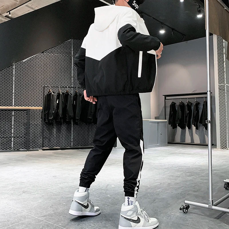 Men's Hip Hop Hooded Jogger Tracksuit 2026