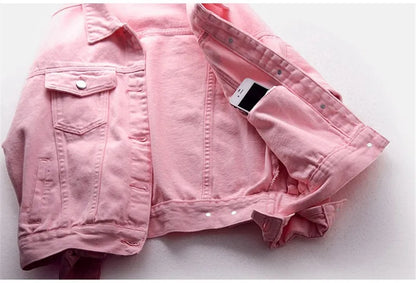 Women's Colorful Denim Jacket Spring