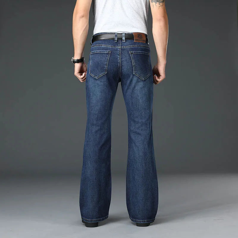 Men's Flared Boot Cut Jeans - Designer Classic High Waist