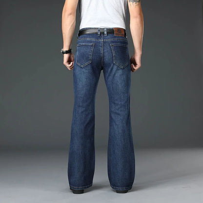 Men's Flared Boot Cut Jeans - Designer Classic High Waist