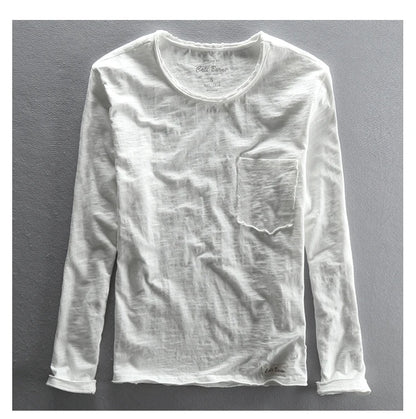 Men's Basic Cotton O-Neck Long Sleeve T-Shirt