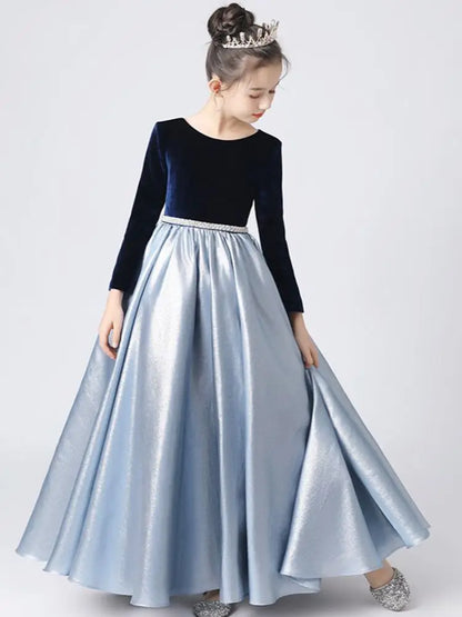 Girls' Long Sleeve Bridesmaid Wedding Pageant Gown