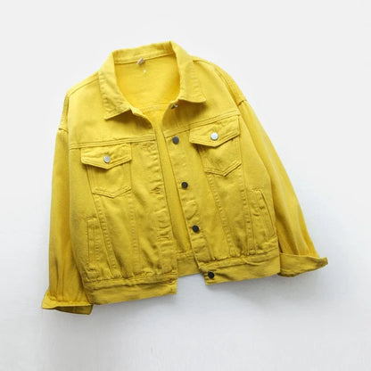 Women's Colorful Denim Jacket Spring