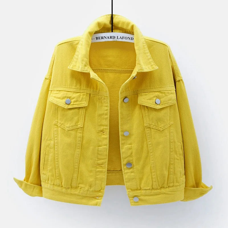 Women's Colorful Denim Jacket Spring