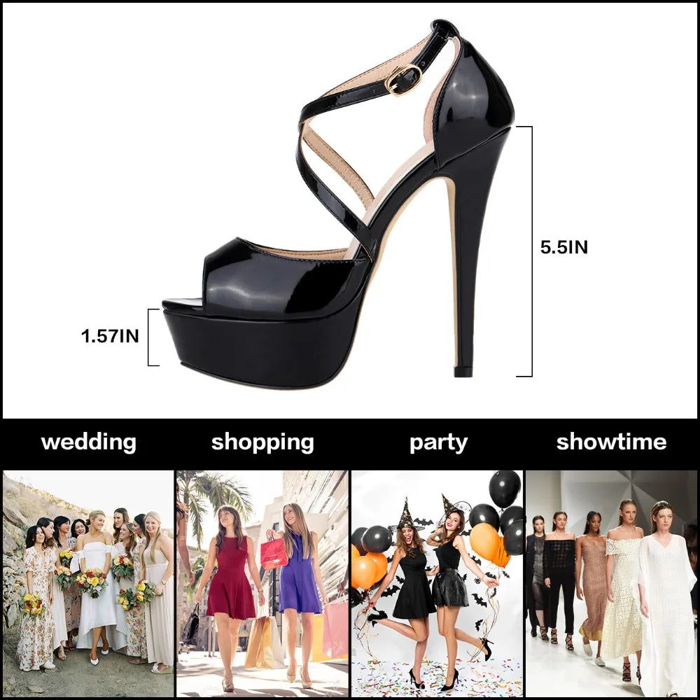 Women Sandals 2026 Platform High Heels 14CM
