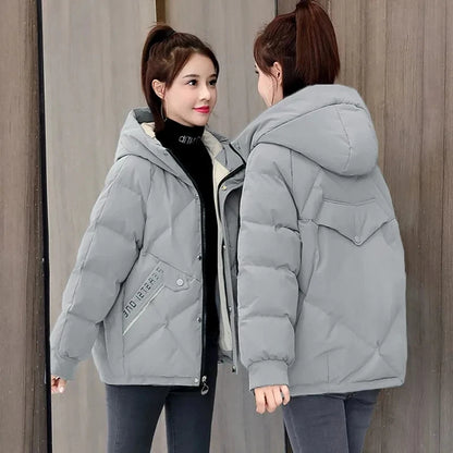 Women's Jackets 2022 New Parkas Winter Hooded Loose Cotton Padded