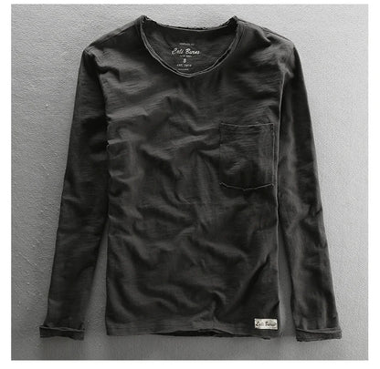 Men's Basic Cotton O-Neck Long Sleeve T-Shirt