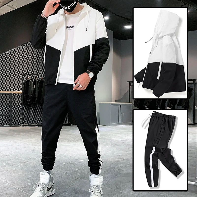 Men's Hip Hop Hooded Jogger Tracksuit 2026