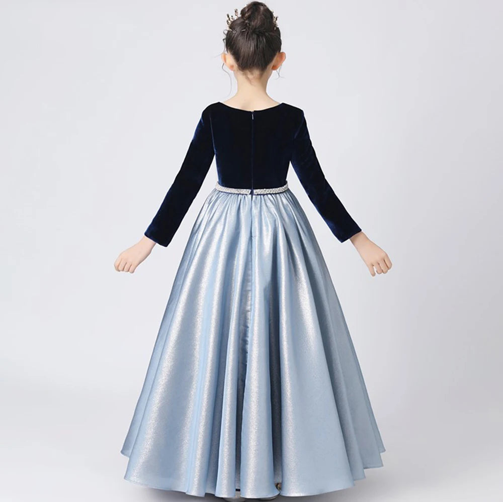 Girls' Long Sleeve Bridesmaid Wedding Pageant Gown