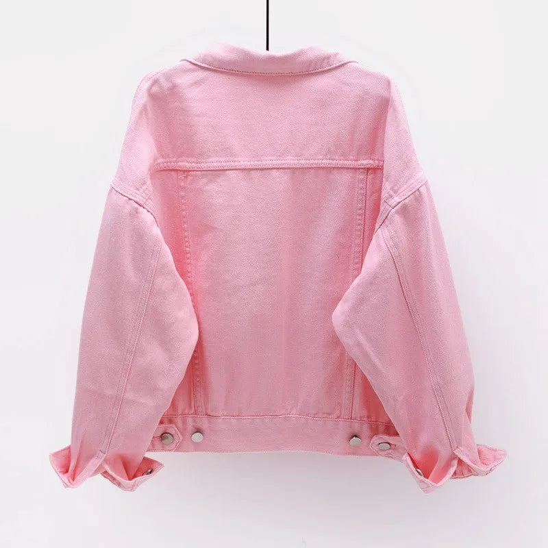 Women's Colorful Denim Jacket Spring