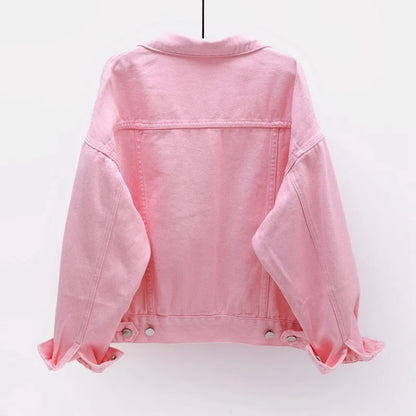Women's Colorful Denim Jacket Spring