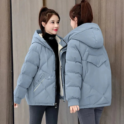 Women's Jackets 2022 New Parkas Winter Hooded Loose Cotton Padded