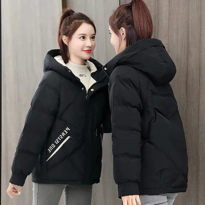 Women's Jackets 2022 New Parkas Winter Hooded Loose Cotton Padded