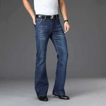 Men's Flared Boot Cut Jeans - Designer Classic High Waist