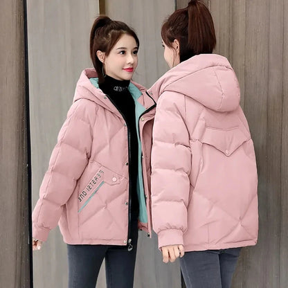 Women's Jackets 2022 New Parkas Winter Hooded Loose Cotton Padded