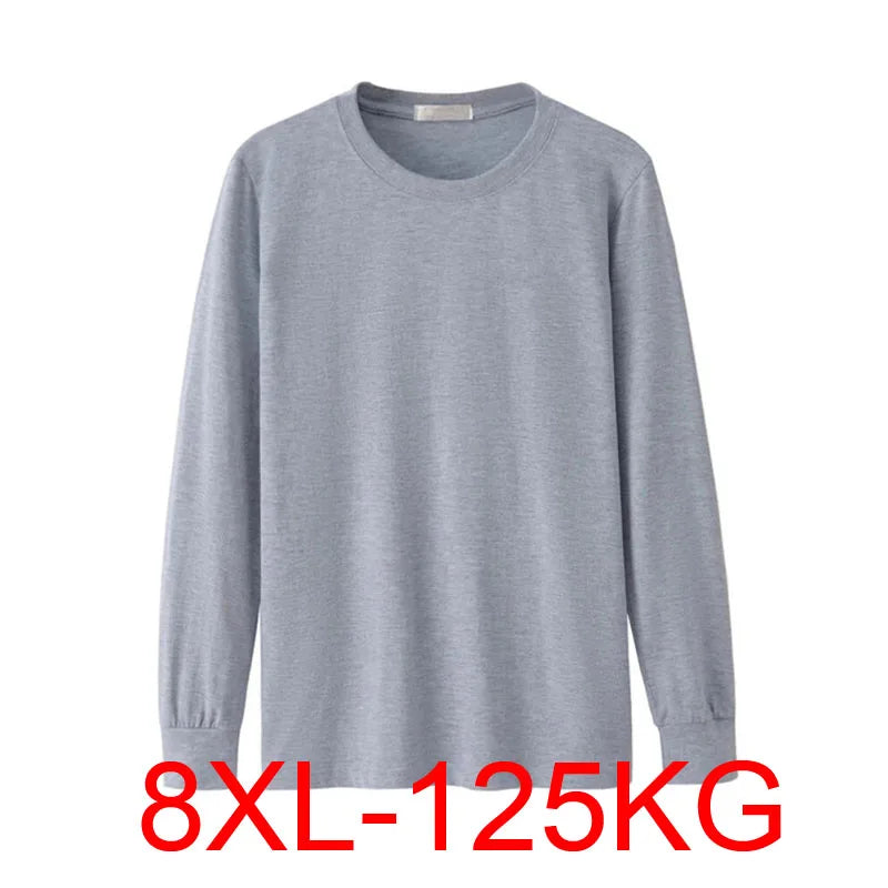 Men's Cotton Long Sleeve T-Shirt 5XL-8XL