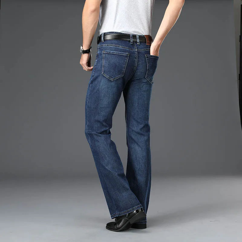 Men's Flared Boot Cut Jeans - Designer Classic High Waist