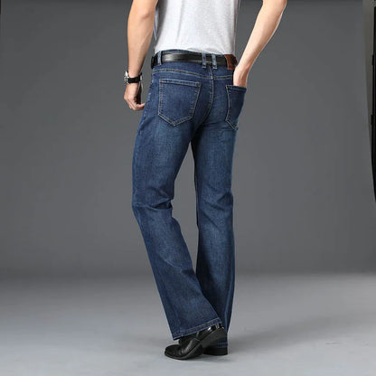 Men's Flared Boot Cut Jeans - Designer Classic High Waist